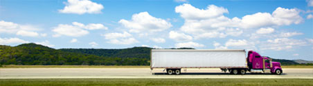 semi truck on lone highway